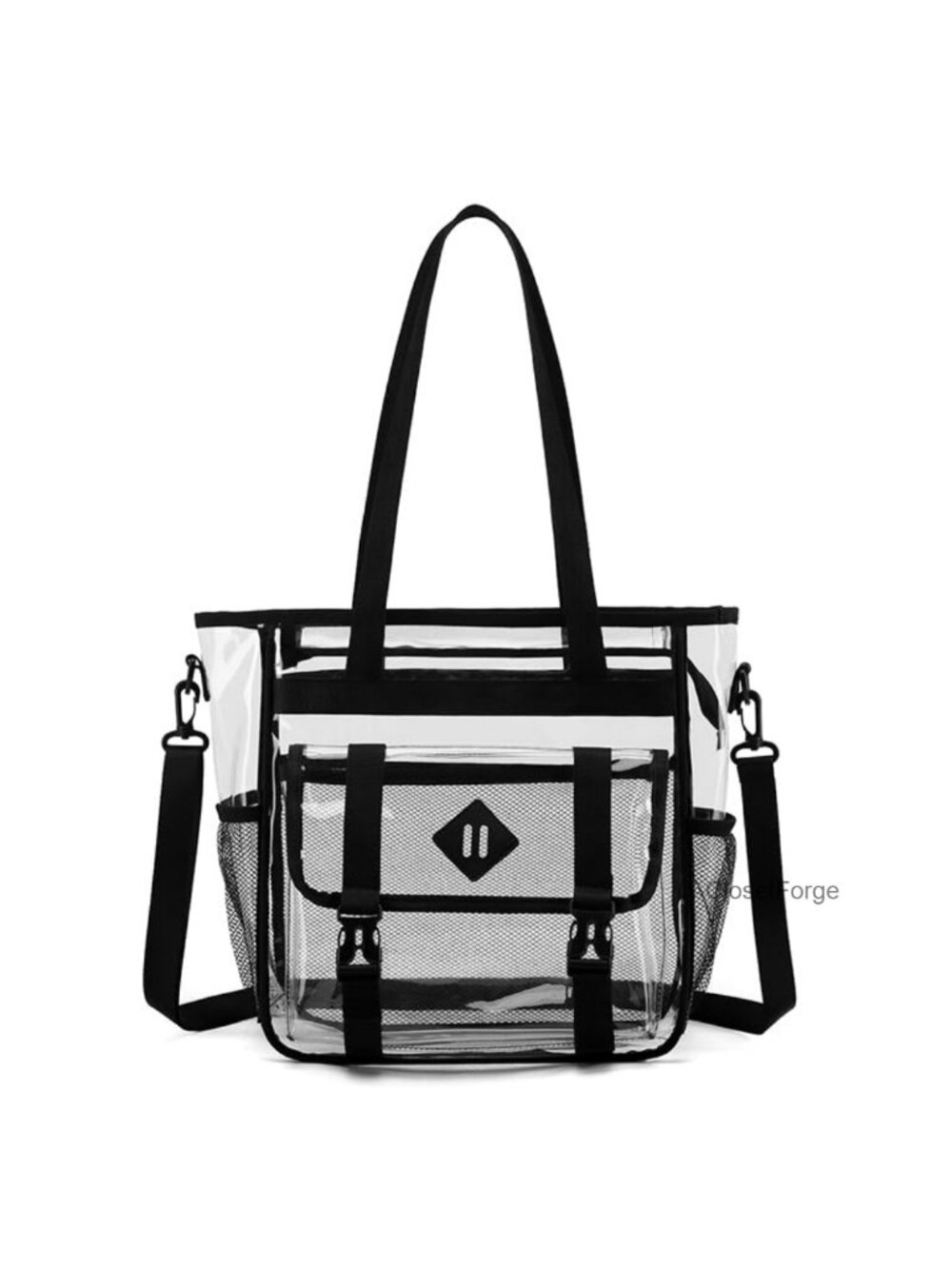 Clear Tote Bag PVC Transparent Stadium Approved Book Crossbody Women
